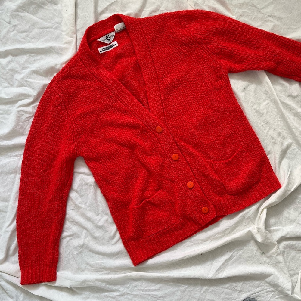 Vintage bright red cardigan